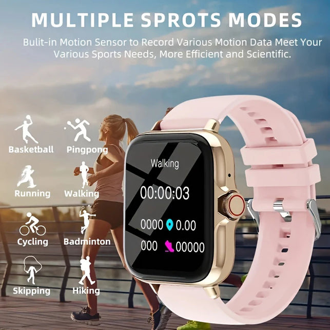 Smart Watch, Wireless Calling /Dial, Multi -Sport Mode, Calling Reminder and Rejection, SMS Reminder, for Iphone/Andriod