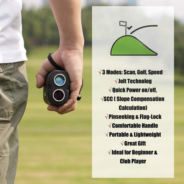 Gogogo Sport Vpro GS03 Laser Golf/Hunting Rangefinder, 6X Magnification Clear View 650/1200 Yards Laser Range Finder, Lightweight, Slope, Pin-Seeker & Flag-Lock & Vibration