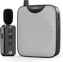 SHIDU 35W Power Voice Amplifier with Bluetooth Wireless Lavalier Microphone, Portable Teacher Mic with Speaker Personal Clip on Microphone System for Teacher Meeting Training-M500 (Black)