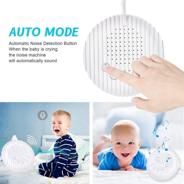 White Noise Machine, Xkey Portable Sound Machine with 10 Natural Soothing Sounds 3 Timers, Compact Sleep Sound Machine with Volume Control Powered by USB, White Hanging Sound Machine (A)