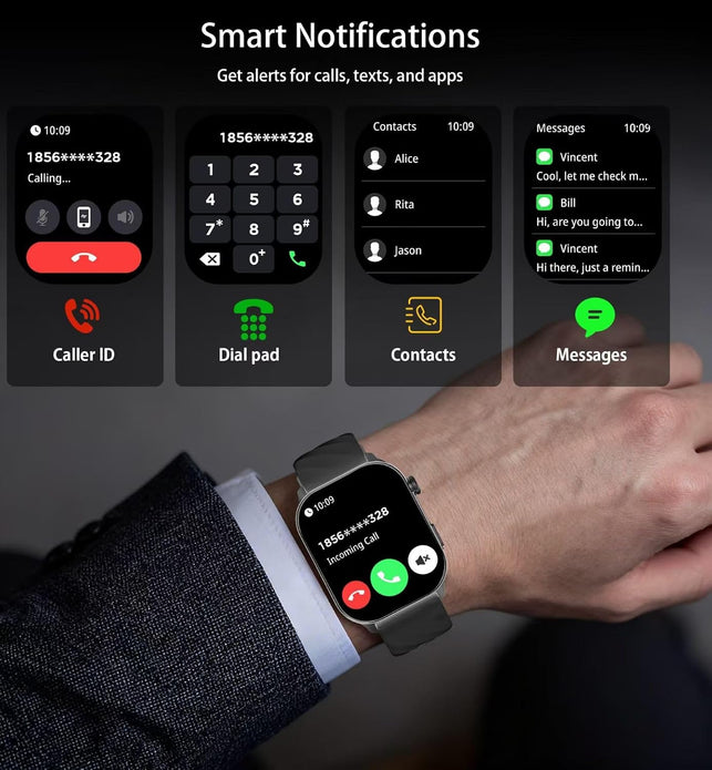 Bostbo Smart Watch [Answer/Make Calls] 2.01" TFT Screen,Smart Watch for Men Women,1Atm Waterproof,100+ Sport Modes,Built-In Gps,With Ios & Android