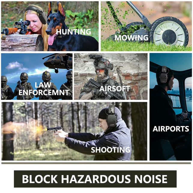 ZOHAN Electronic Shooting Ear Protection Sound Amplification Anti-Noise Earmuffs Professional Hunting Ear Defender Outdoor Sport