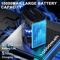 AI Portable Personal Waist Neck Rechargeable Fan, 3-Speed ​​10000RPM Brushless Motor Desktop Fan Hands-Free Neck Hanging Fans, 20-Hour Runtime, Wearable Portable Fans for Camping and Worksites