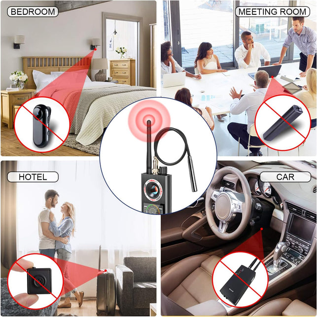 Anti-Spy Wireless RF Signal Detector [Latest Professional Version] Bug GPS Camera Signal Detector，Detection GPS Tracker Hidden Camera Eavesdropping Device Signal Detector