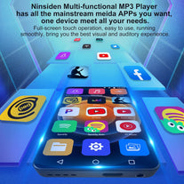 144GB Portable MP3 Player with Bluetooth and Wifi, Ninsiden 4" HD Full-Color Touch Screen MP3 Music Player with Spotify,Amazon Music,Pandora,Youtube,Android Mainstrem Media MP4 Player for Kids,Black