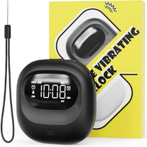 Loud Dual Alarm Clock with Bed Shaker, Vibrating Alarm Clock for Heavy Sleepers Adults Teens/Hearing Impaired, Rechargeable Battery Operated, Travel Digital Clock for Bedrooms, DST, Weekday/Weekend