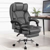 Guessky Executive Leather Chair Ergonomic Office Chair with Footrest, Big and Tall Office Chair, Reclining, Padded Armrests, High Back Desk Chair with Lumbar Support