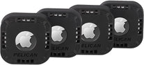 Pelican Protector - Airtag Holder / Case with 3M Adhesive Sticker [4 Pack] Protective Shockproof Cover for Apple Air Tag - Hidden Stick on Mount for Bike Wallet Travel TV Remote Car Luggage - Black