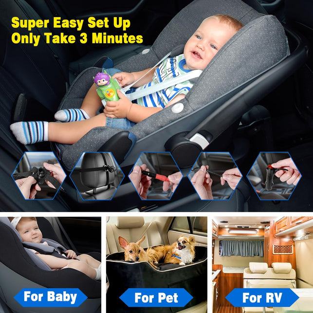 FEISIKE Baby Car Camera HD 1080P with Display, 4.3'' Back Seat Baby Car Camera Mirror for Crystal Infrared Night Vision, 360° Rotation & 149° Wide View, 3 Mins Easy Installation