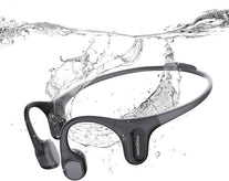 Run plus Bone Conduction Headphones, IP68 Waterproof Swimming Headphones, Open Ear Bluetooth Headphones with Mic and 32GB MP3, Wireless Sports Headphone for Running, Swimming, Cycling, Black