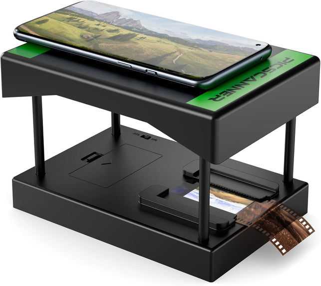 Rybozen Mobile Film and Slide Scanner, Lets You Scan and Play with Old 35Mm Films & Slides Using Your Smartphone Camera, Fun Toys and Gifts with LED Backlight, Rugged Plastic Folding Scanner
