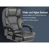Guessky Executive Leather Chair Ergonomic Office Chair with Footrest, Big and Tall Office Chair, Reclining, Padded Armrests, High Back Desk Chair with Lumbar Support