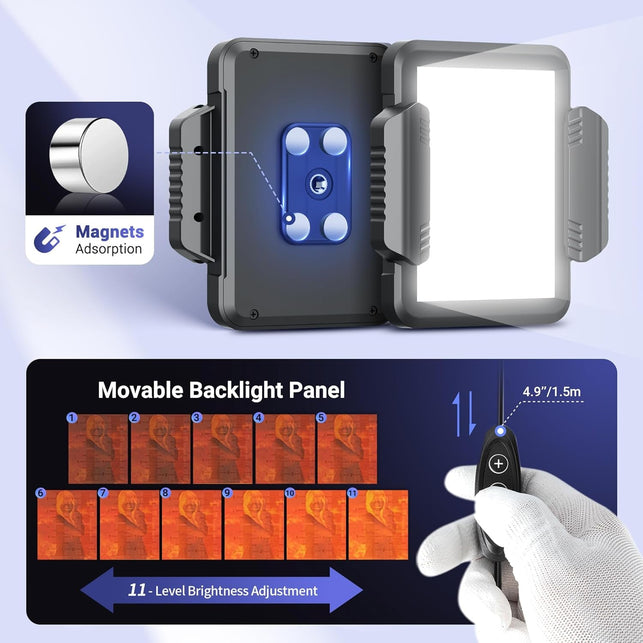 JJC Mobile Film Scanner Converts 35Mm & 120 Format Film to Digital, Negative Film Digitizer with LED Backlight and Adjustable Cellphone Clamp Holder, Detachable Wireless Remote Included