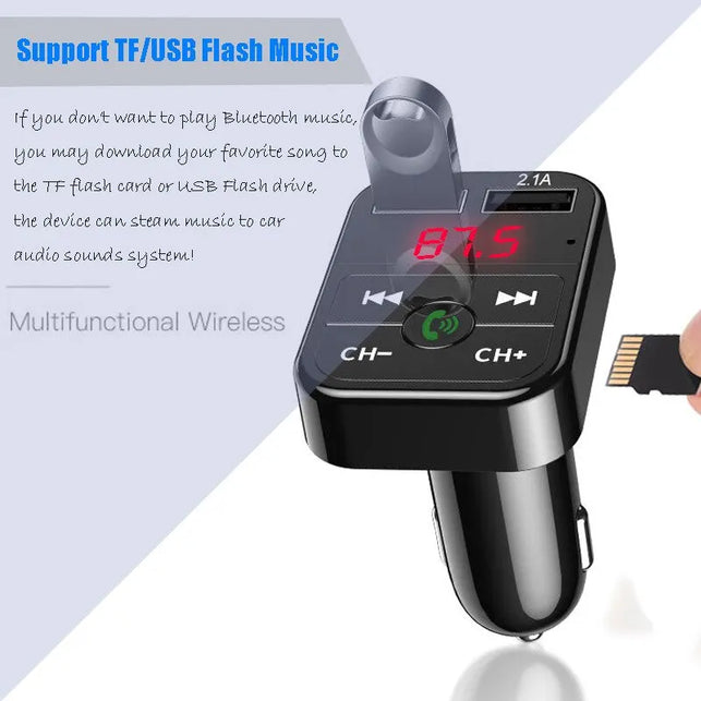 Car Mp3 Bluetooth Receiver Player Handsfree Call Fm Card Insertion Machine Usb Multifunction with Music Usb Drive