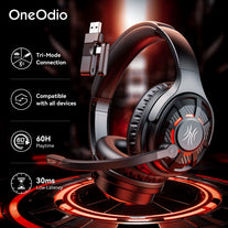 Oneodio G18BT 2.4Ghz Wireless Gaming Headphones 30Ms Low Latency 60H Gaming Time Bluetooth 5.4 Headset