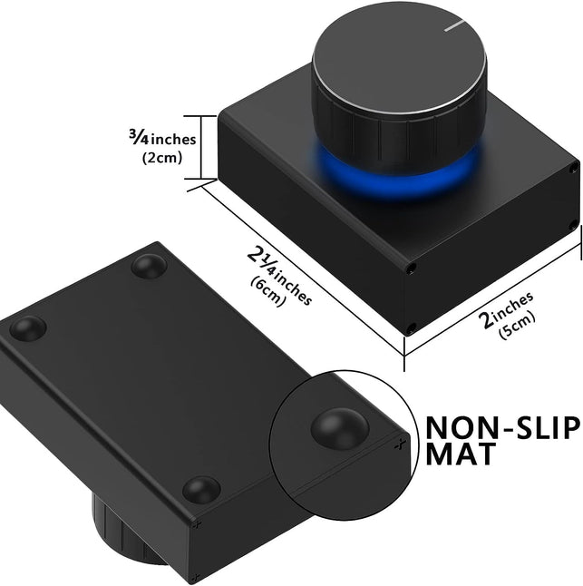 Geekria USB Volume Adjustment Knob with Rotate Volume Adjustment & One Key Mute Function, Pc/Phone Audio Remote Volume Control Adapter Support Win 7, 8, 10, Vista, MAC, Android (5FT / 1.5M Cord)