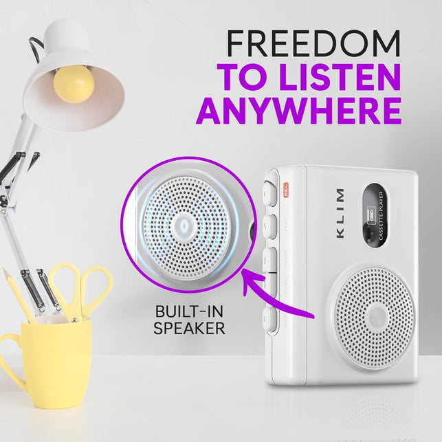 K9 Cassette Player, Portable Recorder with Built-In Speaker and Microphone