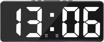 Digital Alarm Clock - Large LED Digits, 5 Dimmer Settings, Dual Alarm for Heavy Sleepers, 2 Power Operated Modes, Cordless Travel/Bedside Clock, Batteries Not Included (White)