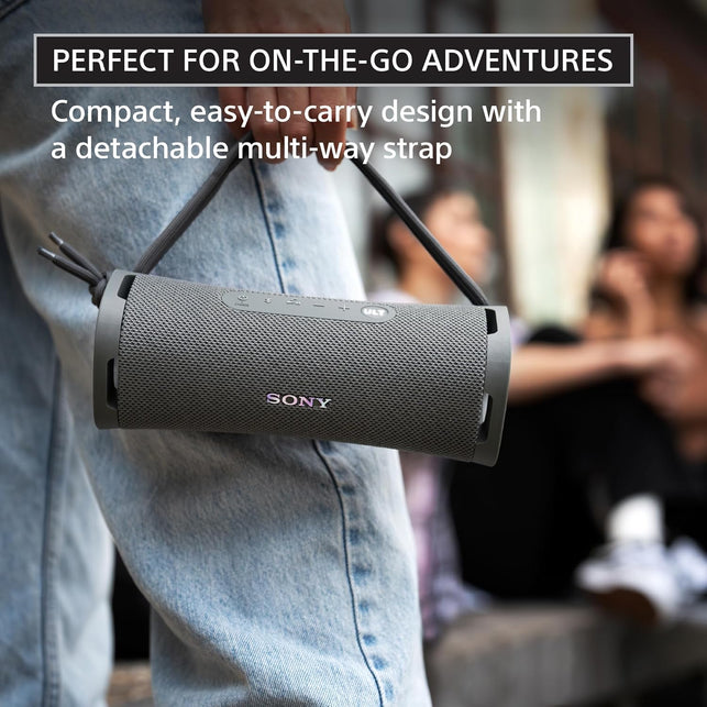 Sony ULT Field 1 Wireless Ultra Portable Bluetooth Compact Speaker, IP67 Waterproof, Dustproof, Shockproof and Rustproof with Enhanced Bass, 12 Hour Battery and Detachable Strap (SRSULT10B), Black