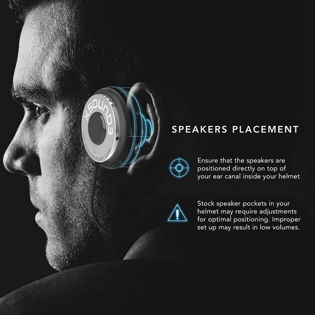 I a S U S Premium Audio Motorcycle Helmet Speakers Work with Most Helmet Comms with Earbud Ports - the Xsound 3 Drop in Helmet Headphones Speaker Kit Includes Accessories for a Quick Install