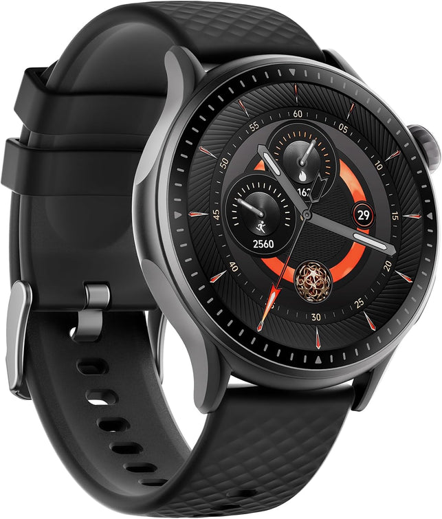 GTR3 Aura Smart Watch Black, 1.43” AMOLED HD Display, Bluetooth Calling, Remote Camera Control, Voice Assistance, Compatible with Android/Ios, 100+ Sports Modes, Waterproof 3 ATM.