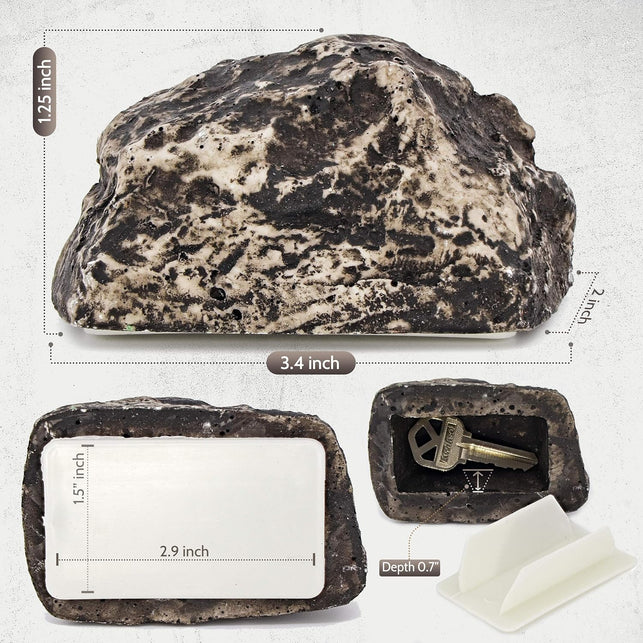 Ram-Pro Hide-a-Spare-Key Rock - Looks & Feels Like Real Stone - Safe for Outdoor Garden or Yard, Geocaching