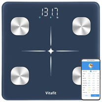 Vitafit Smart Weight Scale, High Precision Assured by Scale Body Weight Professional Factory since 2001, Free App Sync 13 Body Composition with BMI and Fat, Blue