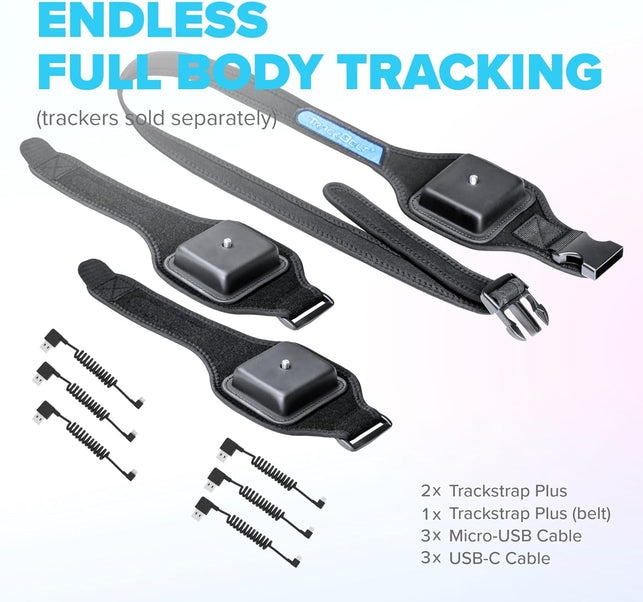 Rebuff Reality Trackstrap plus - VIVE Tracker 3.0 / VIVE Tracker (Sold Separately) Full Body Tracking - 10+ Hrs 6,000Mah Battery - Adjustable Comfortable Foot Straps and Waist Belt - Popular in Vrchat - Motion Capture