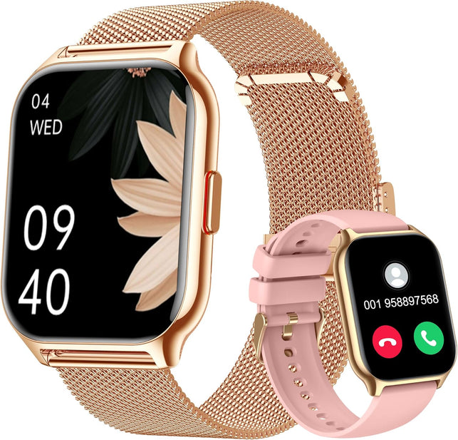 Smart Watch for Women Men Answer/Make Calls, 2.01" Fitness Watch with Blood Pressure Monitor Fitness Tracker 110+Sports Modes Step Counter IP68 Waterproof Smartwatch for Android Ios