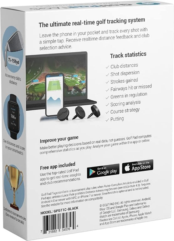 Golf Pad TAGS® - Automatic Shot Tracking System for Android/Iphone.