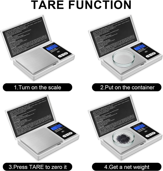 Fuzion Digital Gram Scale, 200G/0.01G Mini Jewelry Scale, Pocket Scale, Herb Scale Gram and Ounce, Portable Travel Food Scale .01 Gram Accuracy with LCD Display, Stainless Steel, Tare