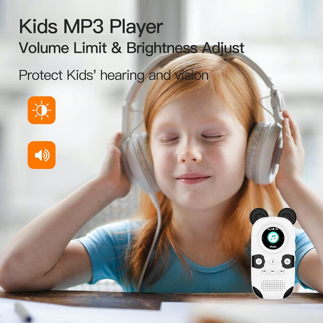 RUIZU 64GB Cute Panda MP3 Player for Kids, Bluetooth 5.3, Built-In Speaker
