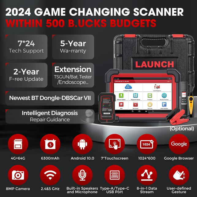 LAUNCH X431 CRP919EBT Elite OBD2 Scanner, 2024 Wireless Bidirectional Scan Tool, ECU Coding, CANFD&DOIP, FCA Autoauth, V.A.G Guided, 35+ Reset, Full System, 2Yrs Update, Upgraded Ver. of CRP919E