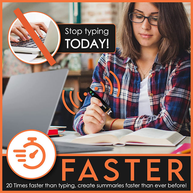 Scanmarker Air Pen Scanner - OCR Digital Highlighter and Reader - Wireless (Mac Win Ios Android) (Black)