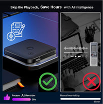 Focase Note AI Voice Recorder, Transcribe, Summarize & Translation with AI, APP Control, 64GB Storage, Support 112 Languages, Ultra-Slim Magnetic Dictaphone Note Taker for Calls, Lectures and Meetings