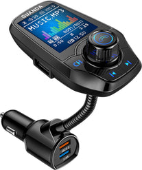 Upgraded Bluetooth FM Transmitter for Car, Wireless Radio Adapter Kit W 1.8