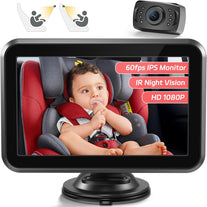 Itomoro Baby Car Camera, 4.3'' 1080P Night Vision Car Baby Monitor with Camera 5 Mins Easy Installation Crystal Clear Wide View for Rear Facing Seat ACZ407