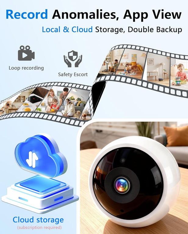 Security Camera Outdoor Wireless Indoor 2K Magnetic, Wifi Battery Powered, Motion Detection, 2-Way Talk, Color Night Vision, Waterproof