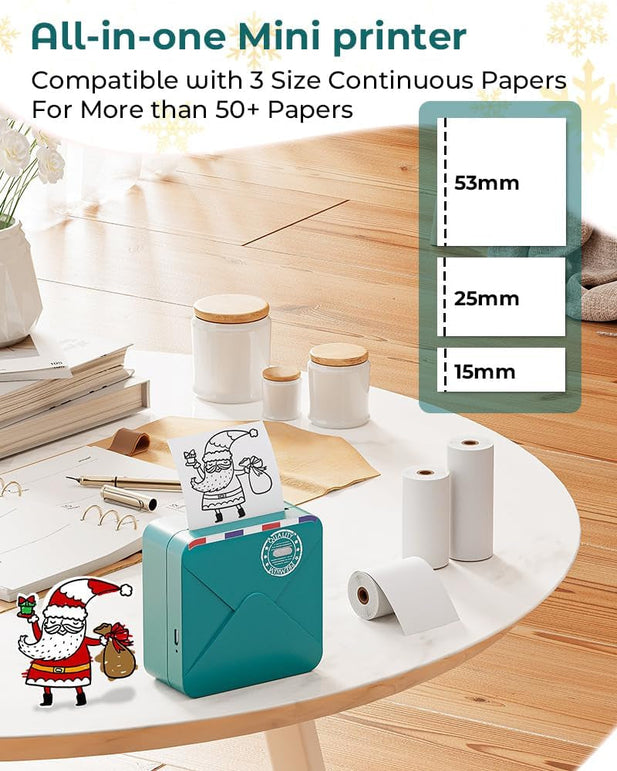 Phomemo M02S 304Dpi Pocket Printer- Upgraded HD Bluetooth Thermal Photo Printer, Black and White Print-Out Phone Printer for Photo Printing, Plan Journal, Organization, Art Creation, Gift, Darkgreen
