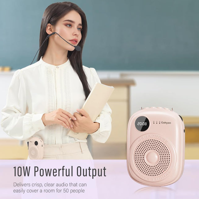 Voice Amplifier for Teachers, Portable Bluetooth Wired Microphone & Speaker, Rechargeable Bullhorn Megaphone for Classroom, Meetings, Yoga, Training, Tour Guides Wired Microphone (K18)