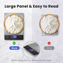 Crownful Food Scale - 15Kg Digital Kitchen Scale, Rechargeable, Sliver
