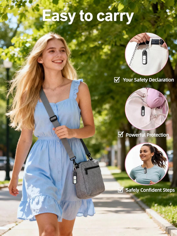 TECKNET Personal Safety Alarm 135Db with SOS Strobe Light for Women - Rechargeable& IPX4 Waterproof Running Lights with Clip on Torch & Low Battery Notice, Safety Siren for Travel Kids, Black