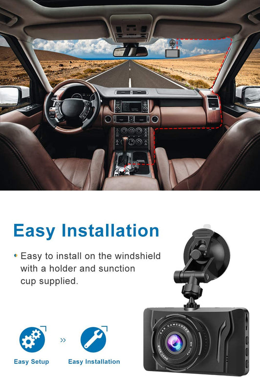 Dash Cam for Cars 1080P FHD Car Dash Camera CHORTAU 2023 New Version Car Camera Recorder 3Inch Screen Dashboard Camera with 170° Wide Angle, Super Night Vision, WDR, Loop Recording, Parking Monitor