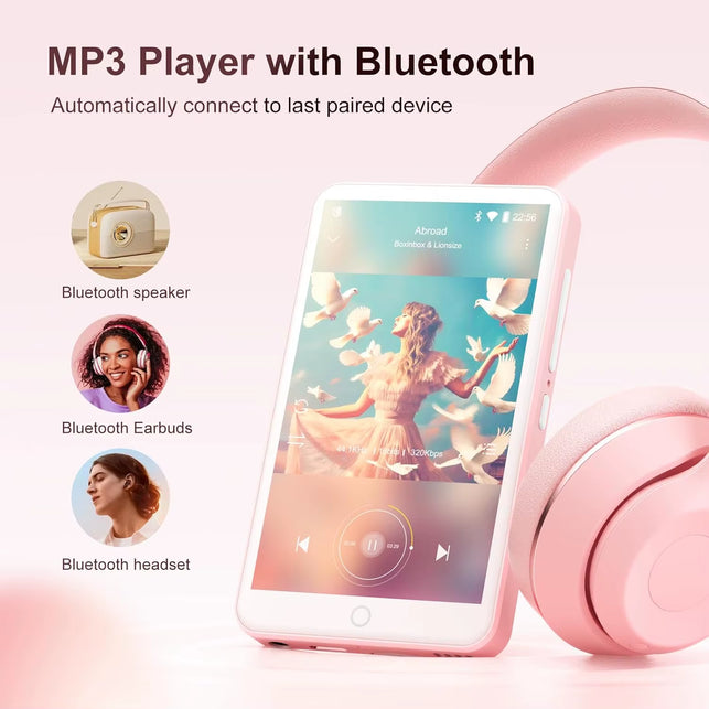 80GB MP3 Player Android 9.0 with Bluetooth and Wifi, 4.0-Inch Touchscreen with Speakers, FM Radio, Ebooks, Capacity up to 512GB