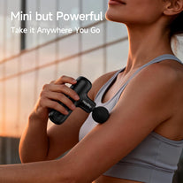 Super Mini Massage Gun Deep Tissue, Handheld Muscle Massager with 4 Heads, Percussion Travel Size Massager Gun for Back Pain Relief, Quiet for Home, Gym, Office, Perfect for Men & Women, Black