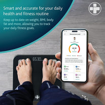 Reliance Medical Smart BMI Scale, Bluetooth Digital Body Fat Scale with LED Display, Accurate Weight Tracking, Ultra Slim, Bathroom Scale, Syncs with Fitness Apps, Size L 28Cm X W 28Cm X D 2.4Cm