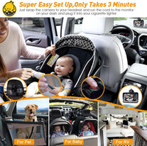 Dohonest Baby Car Camera HD 1080P: 360° Rotating Plug and Play Easy Install 3 Mins Rear Facing Car Baby Monitor with Camera Crystal Night Vision Backseat Camera Two Kids -V33