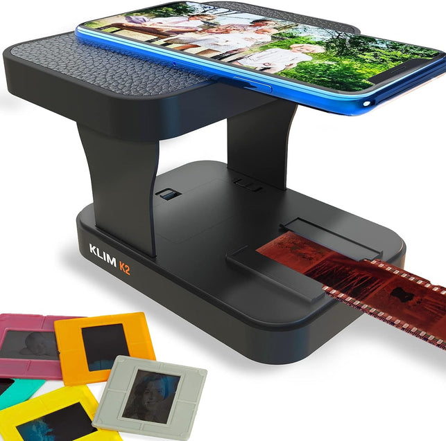 KLIM K2 Mobile Film Scanner 35Mm + New 2024 + Positive & Negative Scanner + Slide Scanner + Photo Scanner + 35Mm Color Film Developing Kit Essential + Your Own 35Mm Film Developing Service at Home