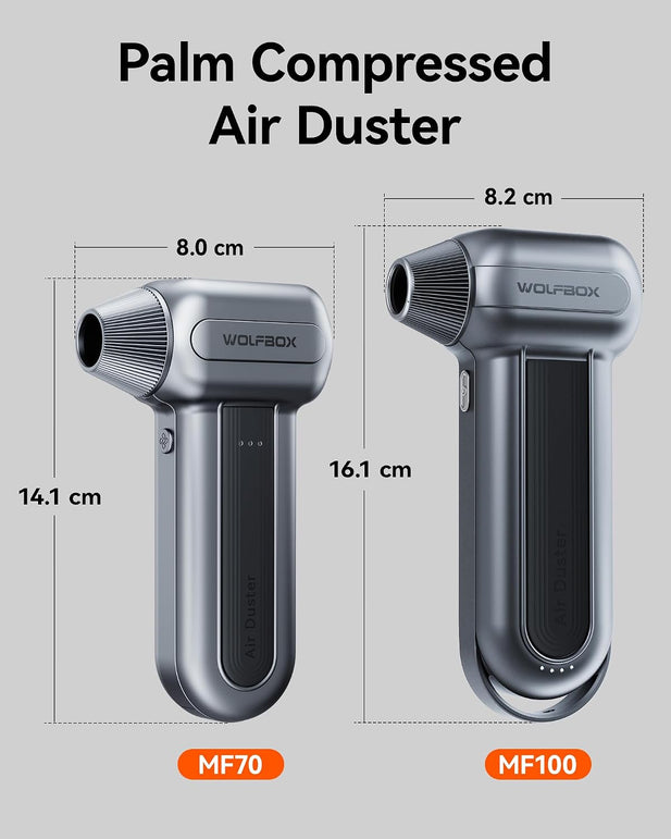 WOLFBOX MF70 Compressed Air Duster 110000RPM, Extended Runtime, Super Power