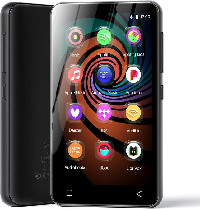 Innioasis 160GB MP3 Player with Bluetooth and Wifi, Android Music Player with Spotify,Amazon Music,Pandora,App Store, 4" Full Touch Screen MP3 Player with Audible,Libby,Hoopla (Black)